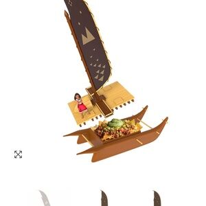 Brown and Yellow Toy Boat with Figure